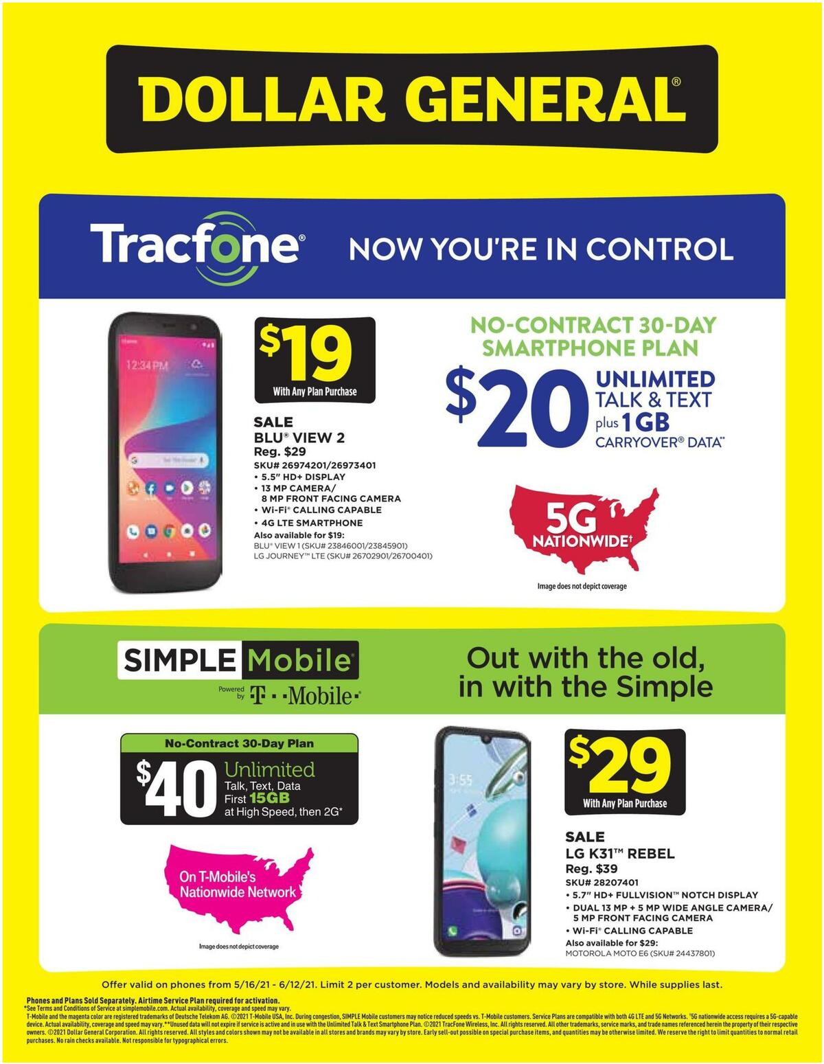 Dollar General Weekly Wireless Specials Weekly Ad from May 16