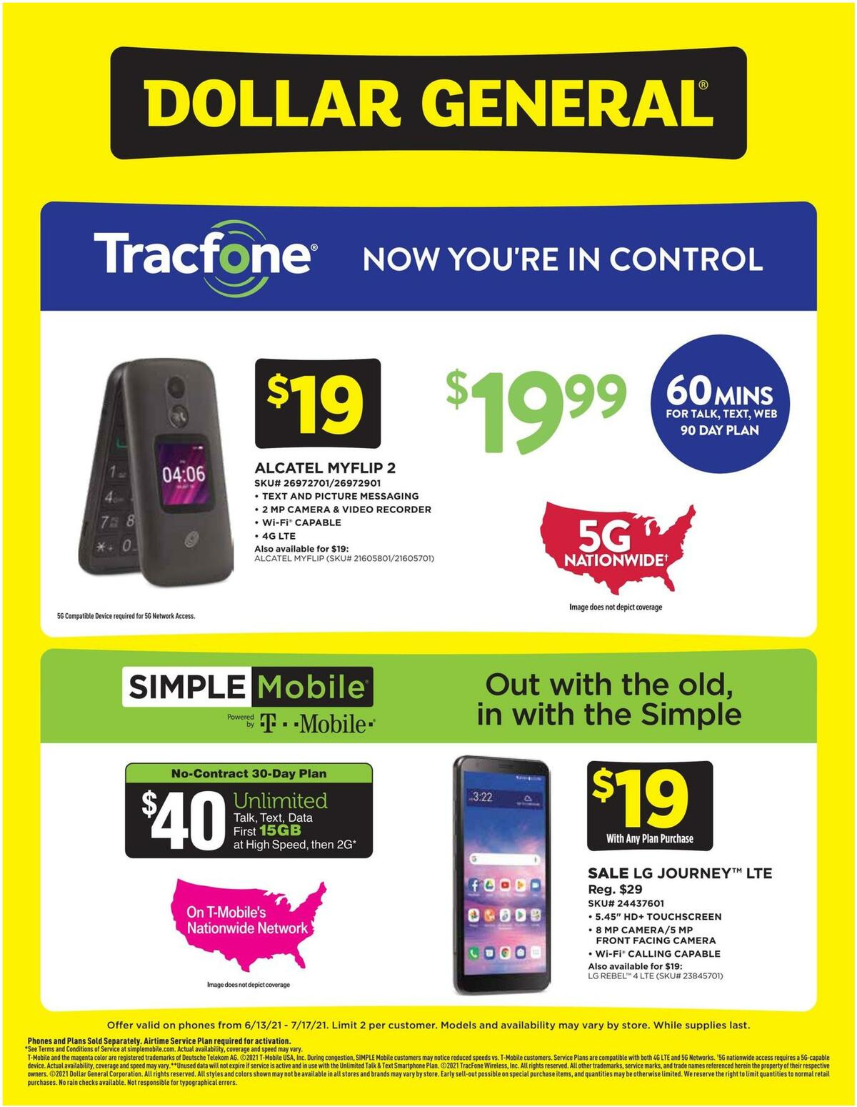 Dollar General Weekly Wireless Specials Weekly Ad from June 13