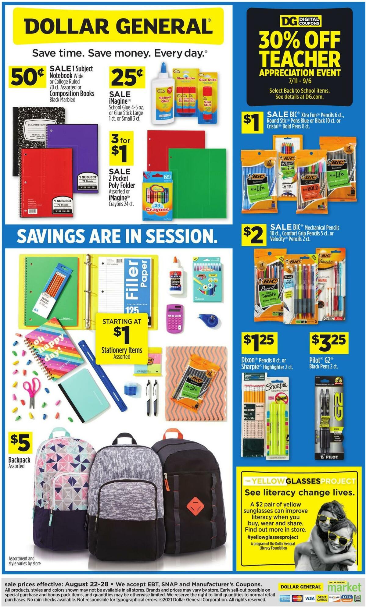 Dollar General Savings Before The Bell Weekly Ad from August 22