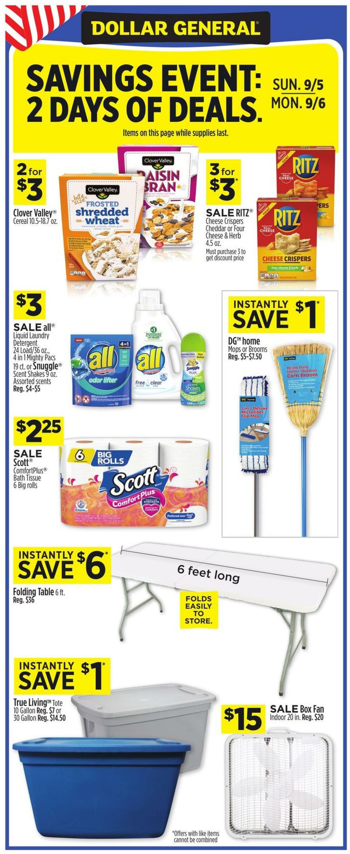 Dollar General Weekly Ad from September 5
