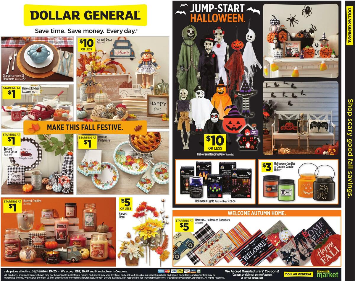 Dollar General Shop Scary Good Fall Savings. Weekly Ad from September 19