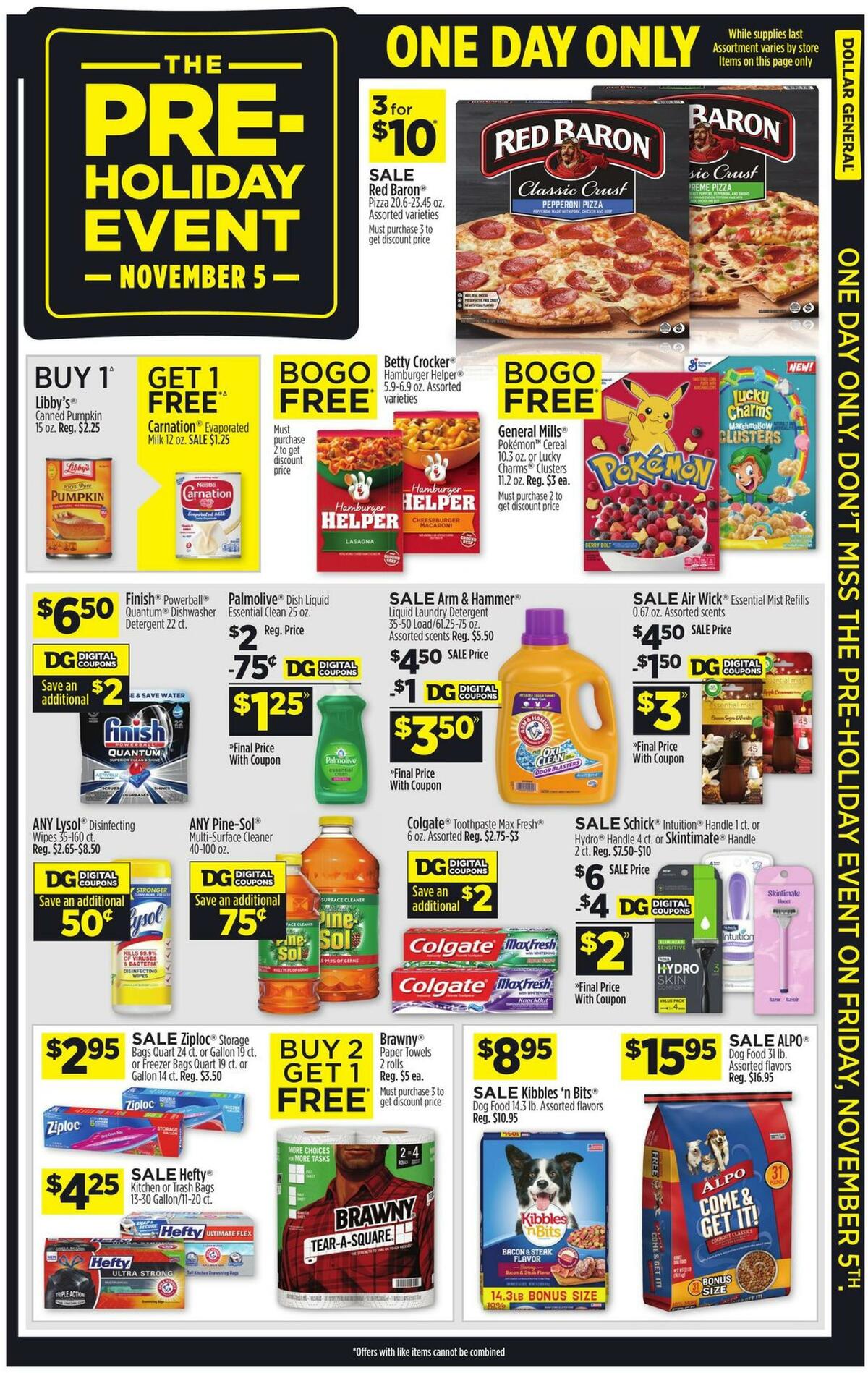 Dollar General One Day Only Weekly Ad from October 31
