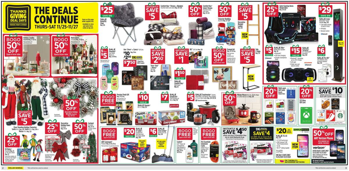 Dollar General Thanksgiving Deal Days Weekly Ad from November 25