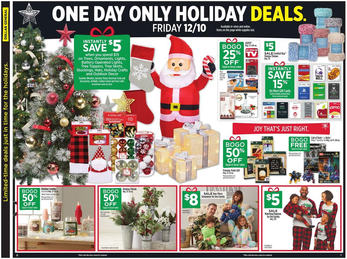 Dollar General One Day Holiday Deals Weekly Ad from December 5