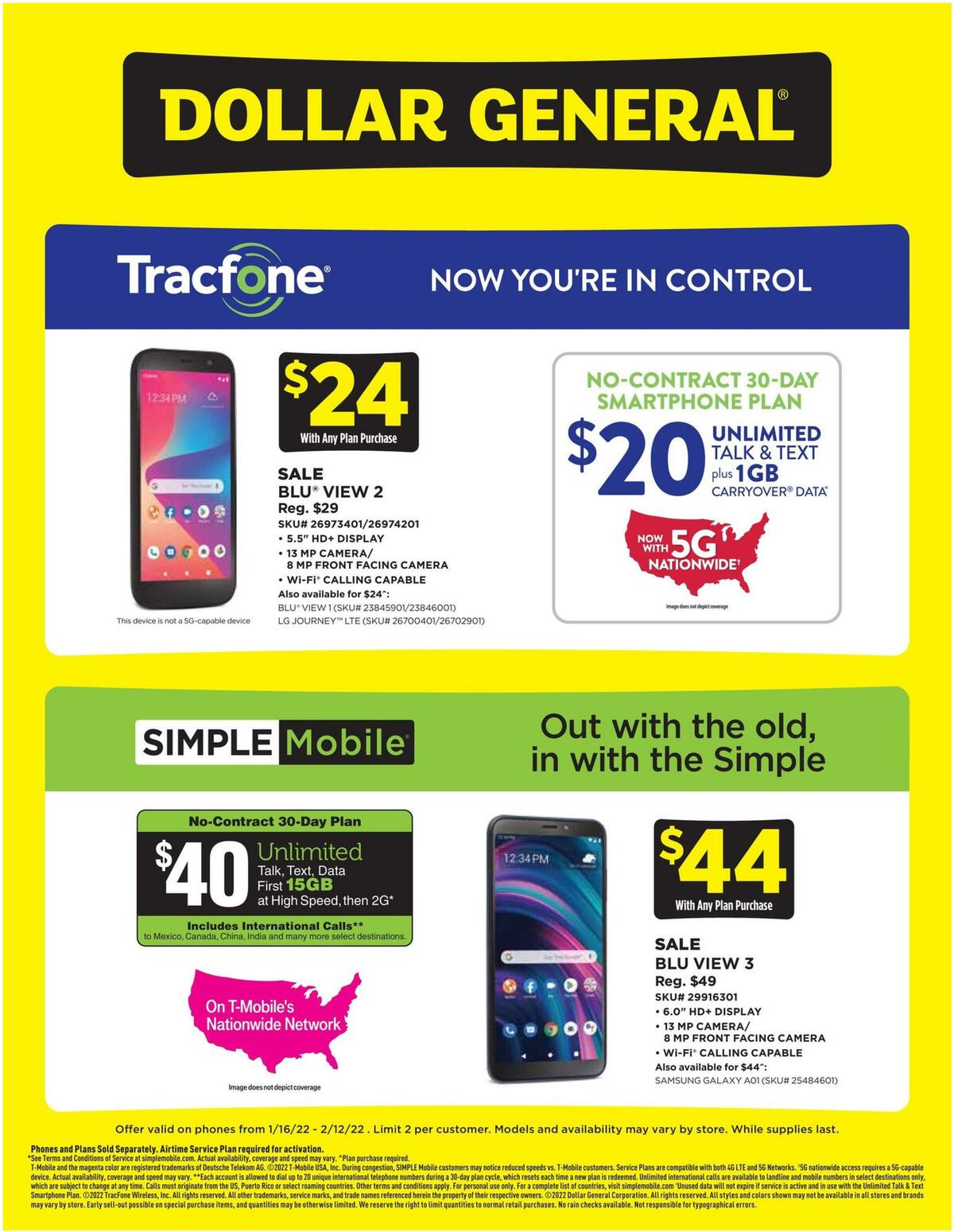 Dollar General Weekly Wireless Specials Weekly Ad from January 16