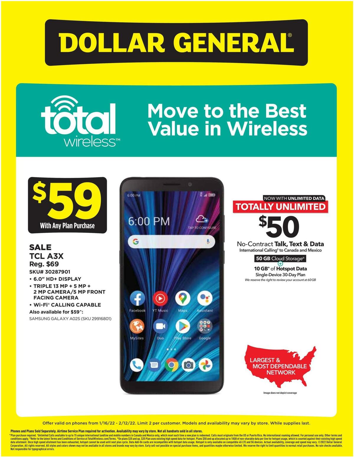 Dollar General Weekly Wireless Specials Weekly Ad from January 16