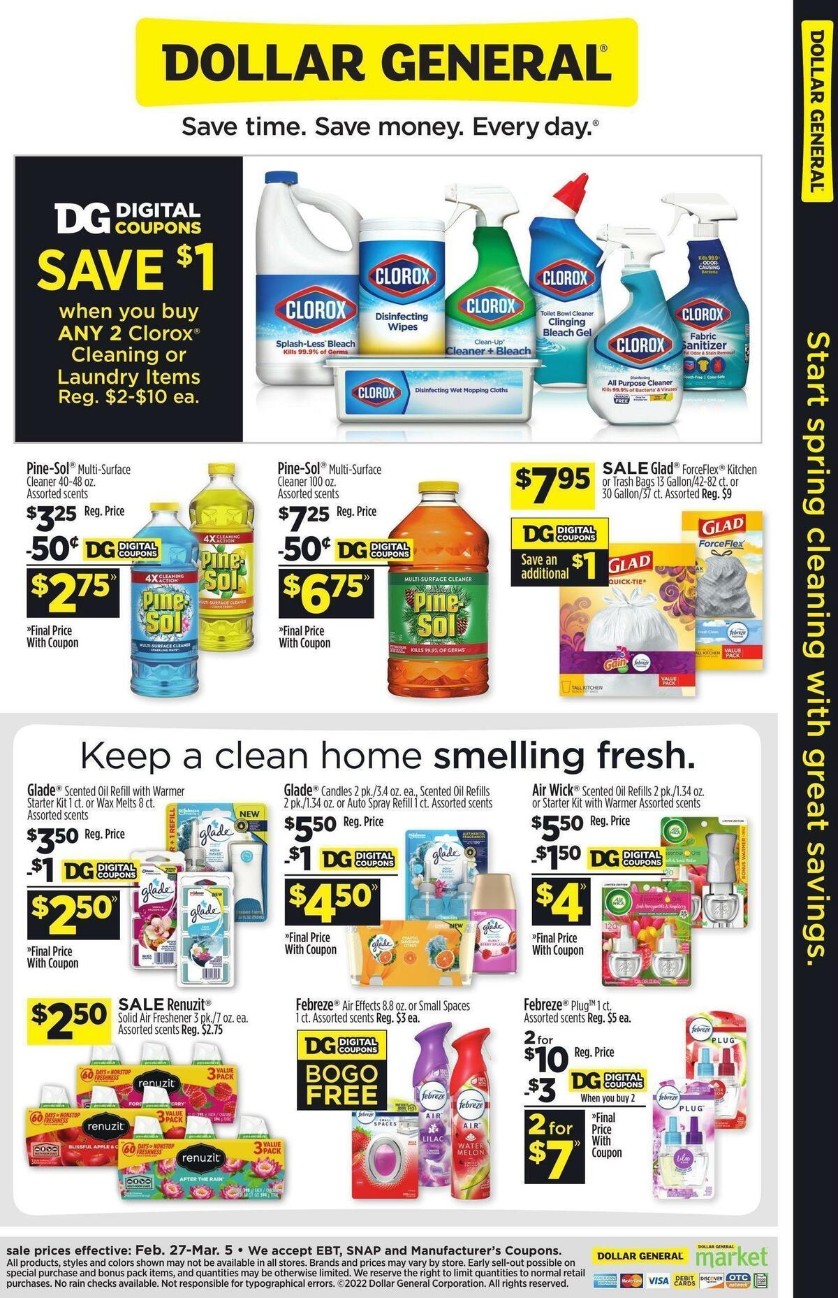 Dollar General Cleaning Deals Weekly Ad from February 27