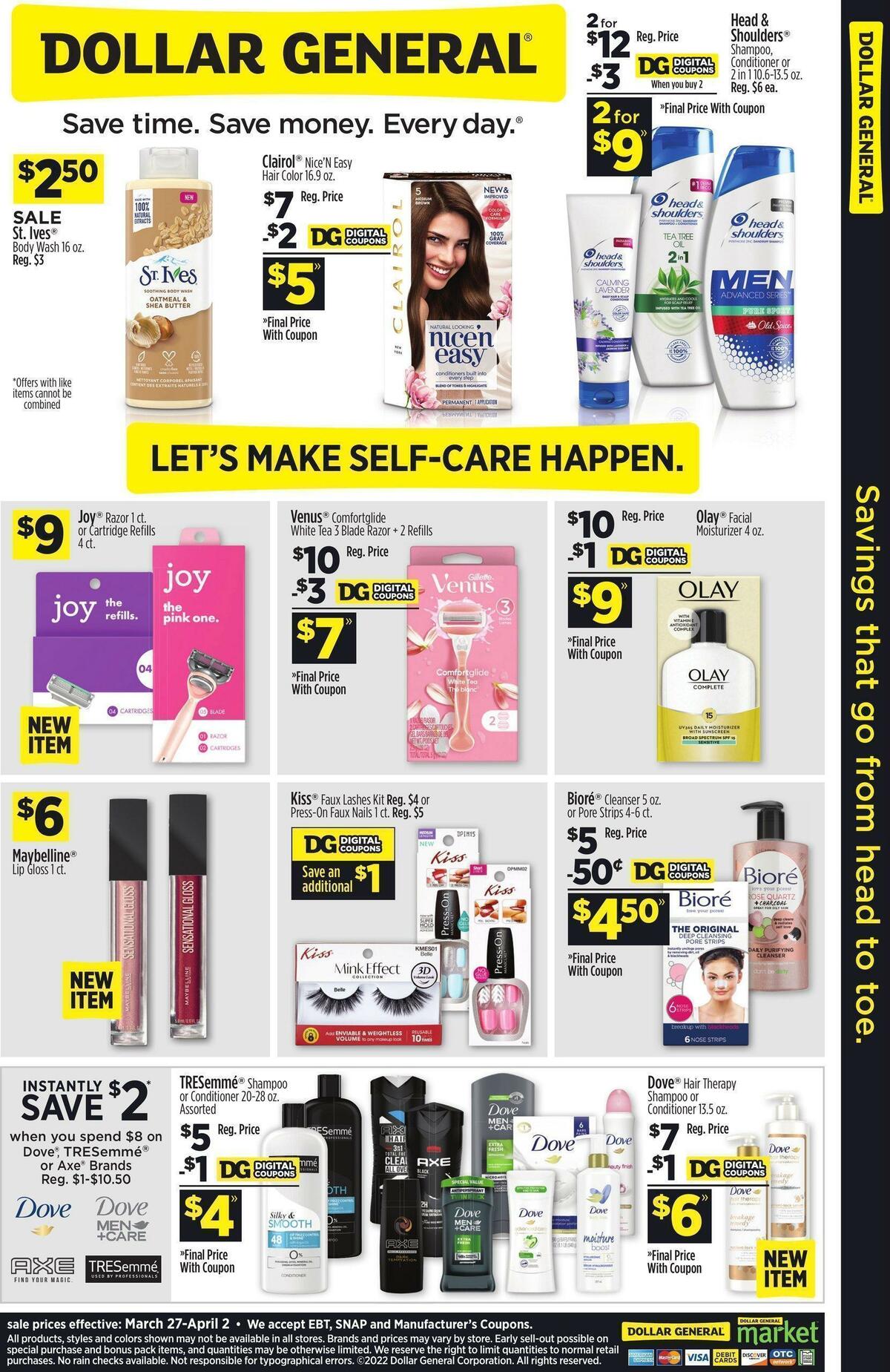 Dollar General Health and Beauty Deals Weekly Ad from March 27