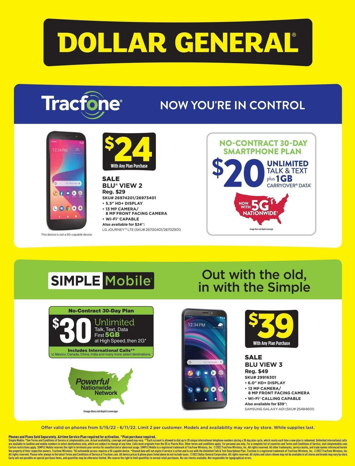 Dollar General Weekly Wireless Specials Weekly Ad from May 15