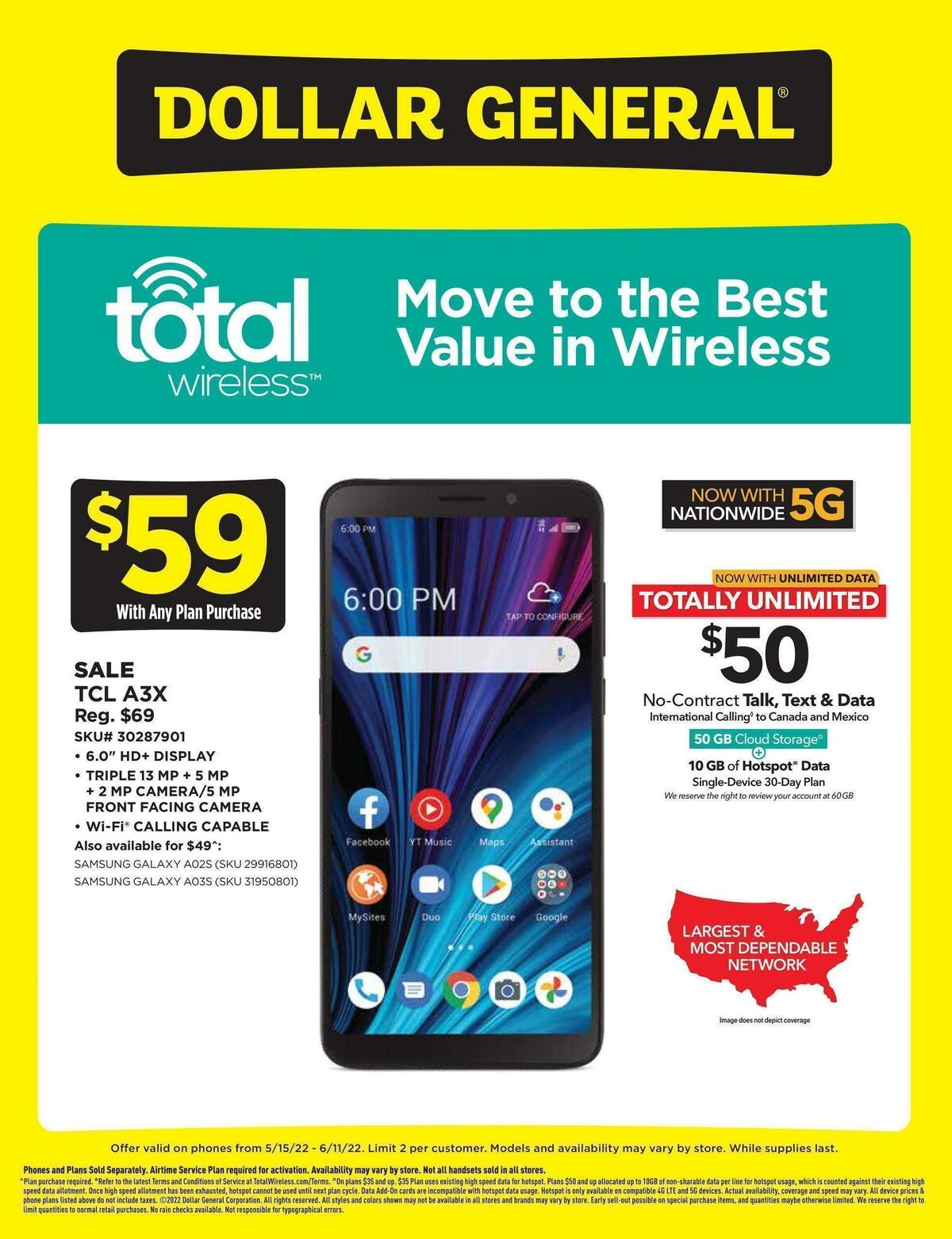 Dollar General Weekly Wireless Specials Weekly Ad from May 15
