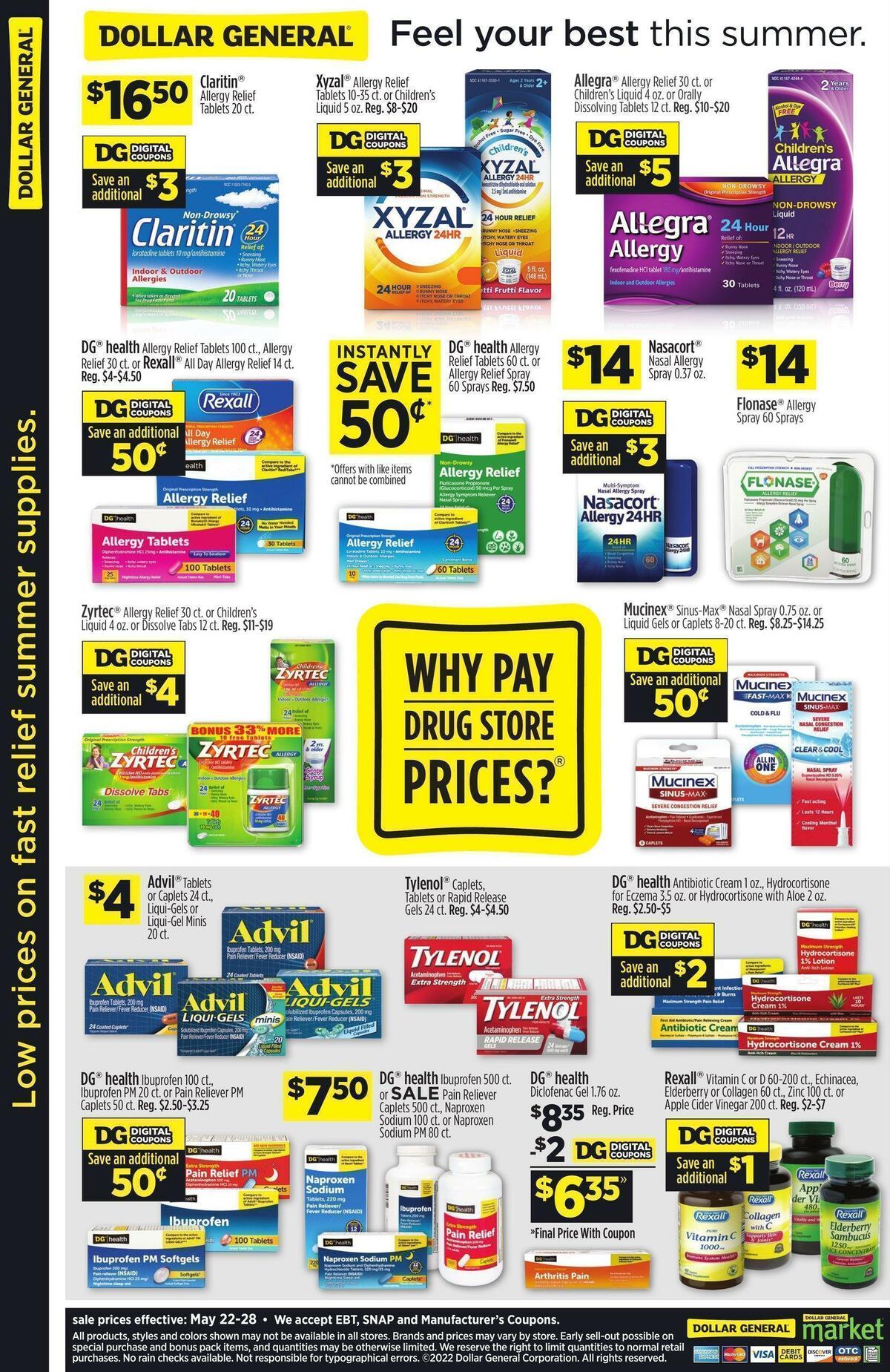 Dollar General Feel your best this summer Weekly Ad from May 22