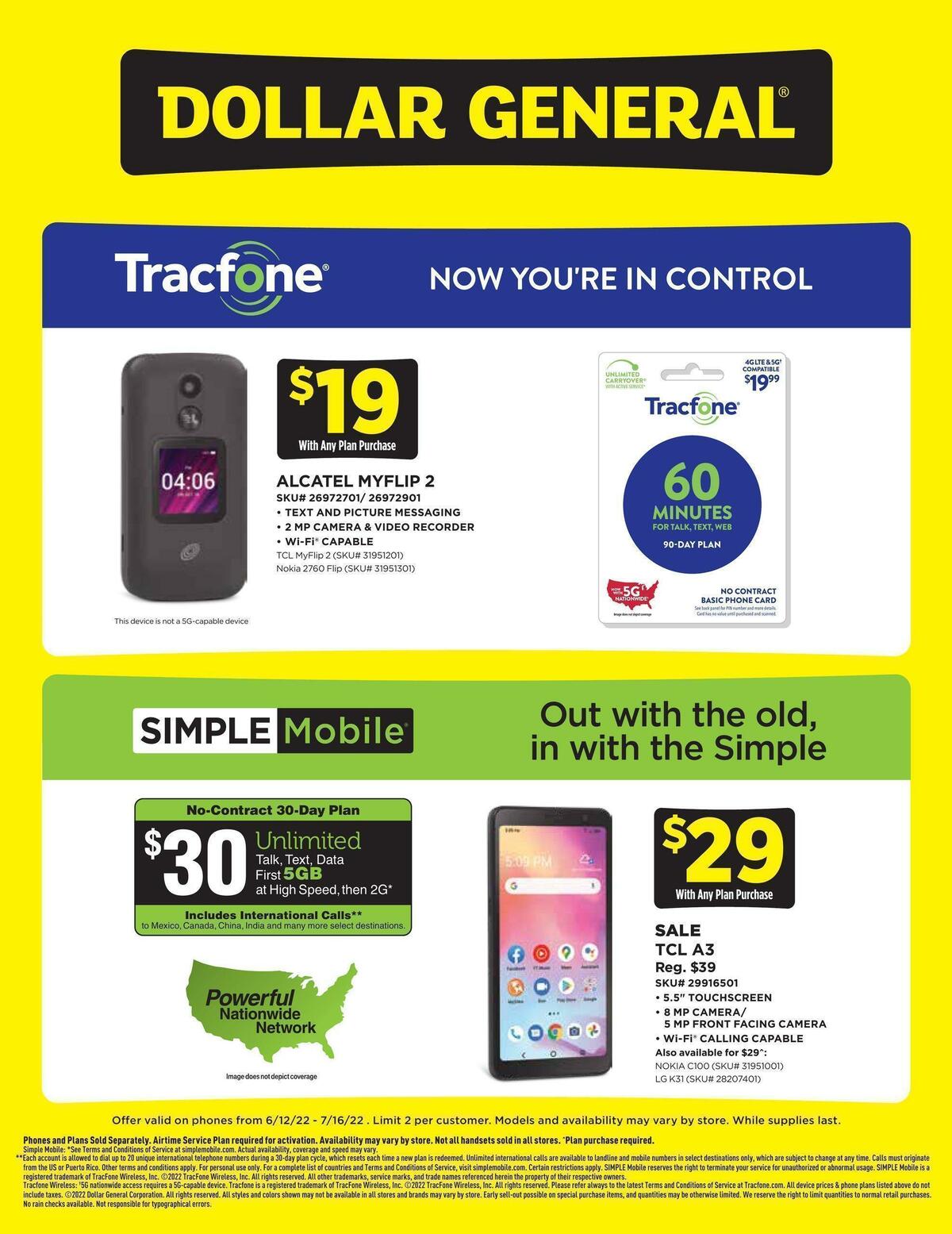 Dollar General Weekly Wireless Specials Weekly Ad from June 12