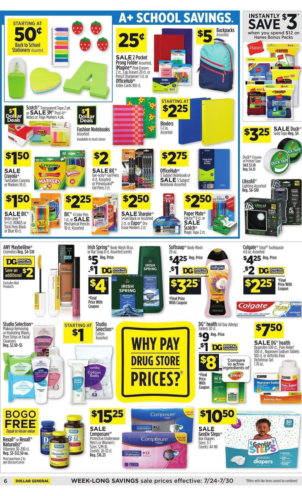 Dollar General Weekly Ad from July 24
