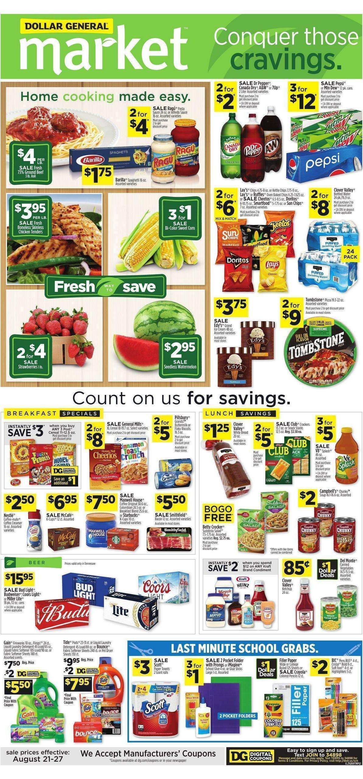 Dollar General Market Ad Weekly Ad from August 21