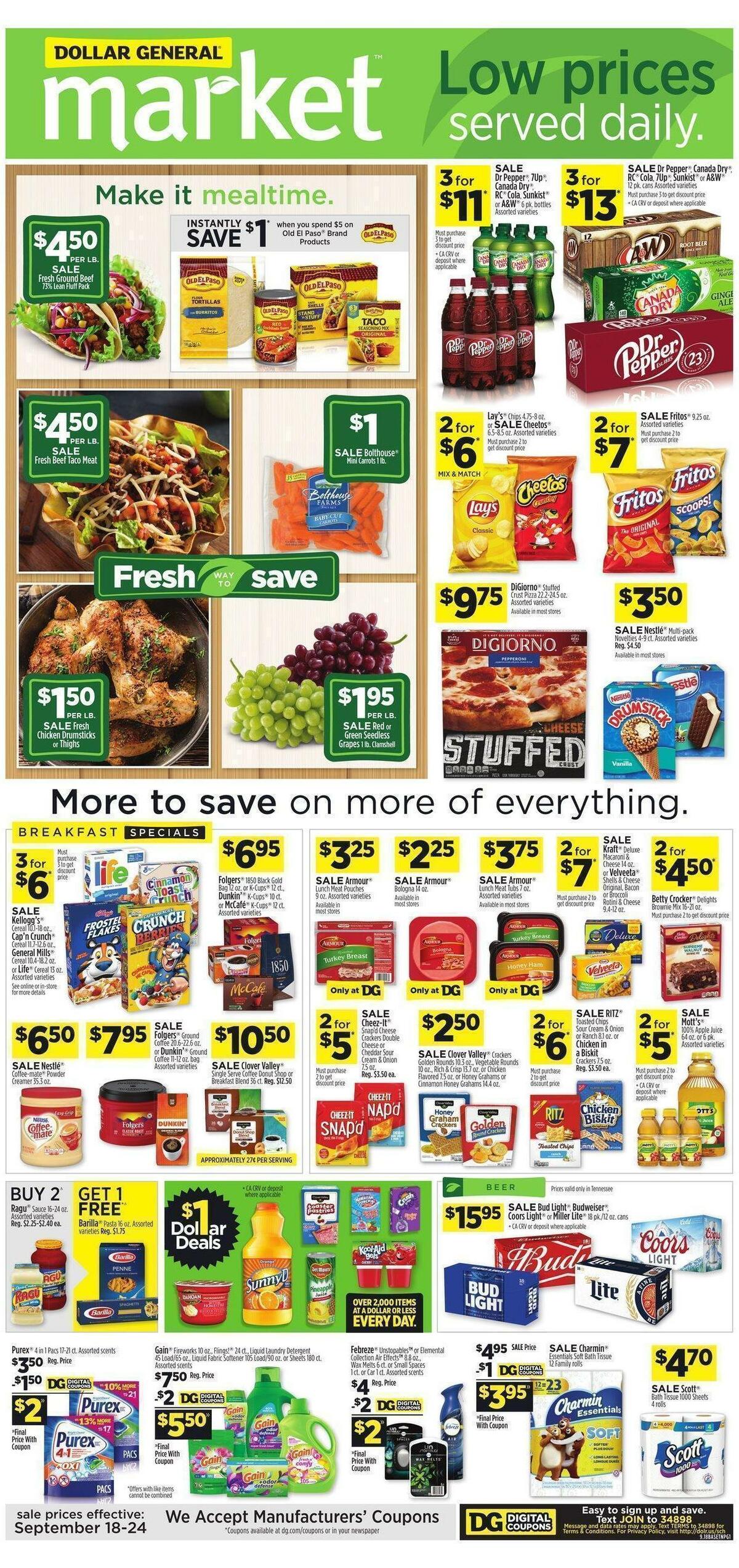 Dollar General Market Ad Weekly Ad from September 18