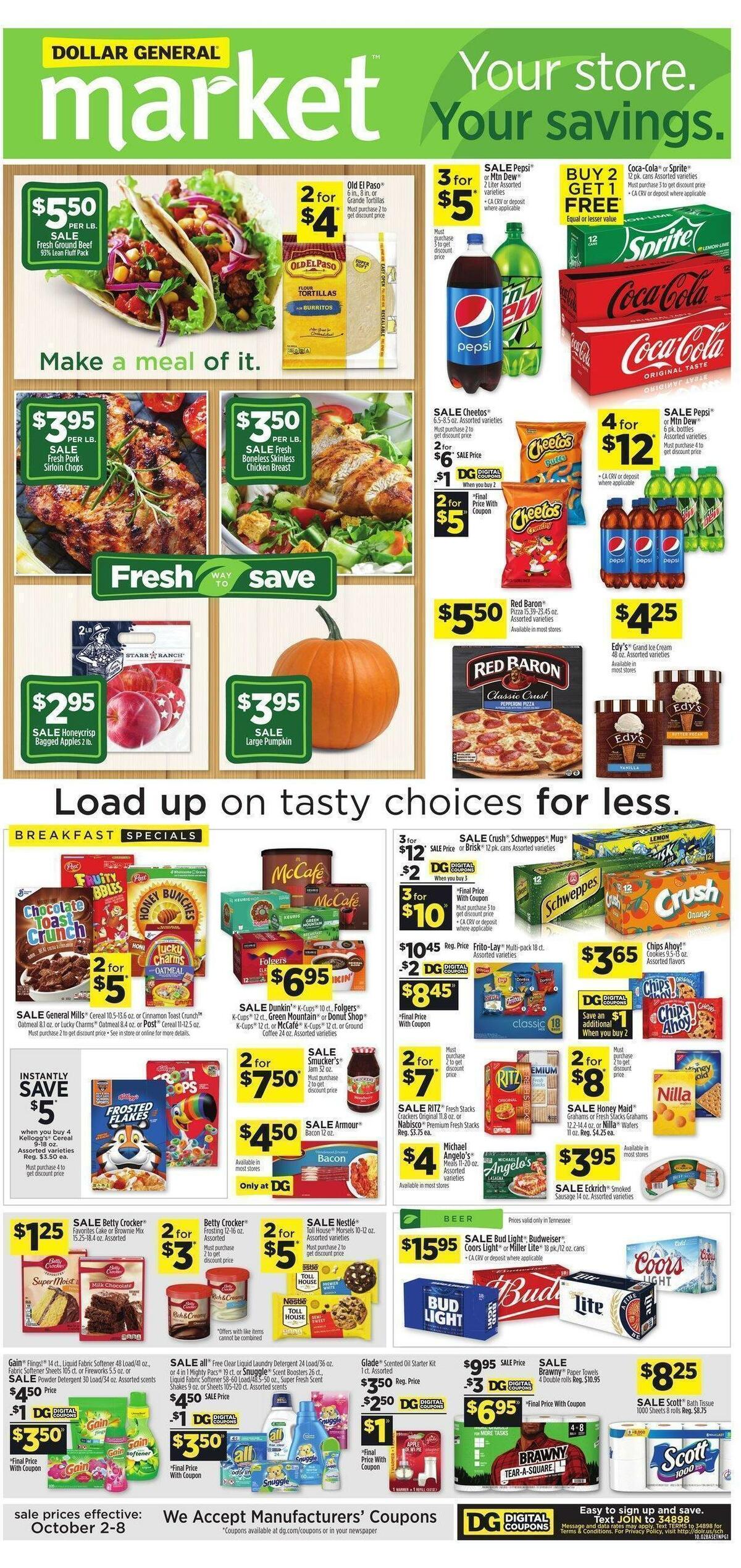 Dollar General Market Ad Weekly Ad from October 2