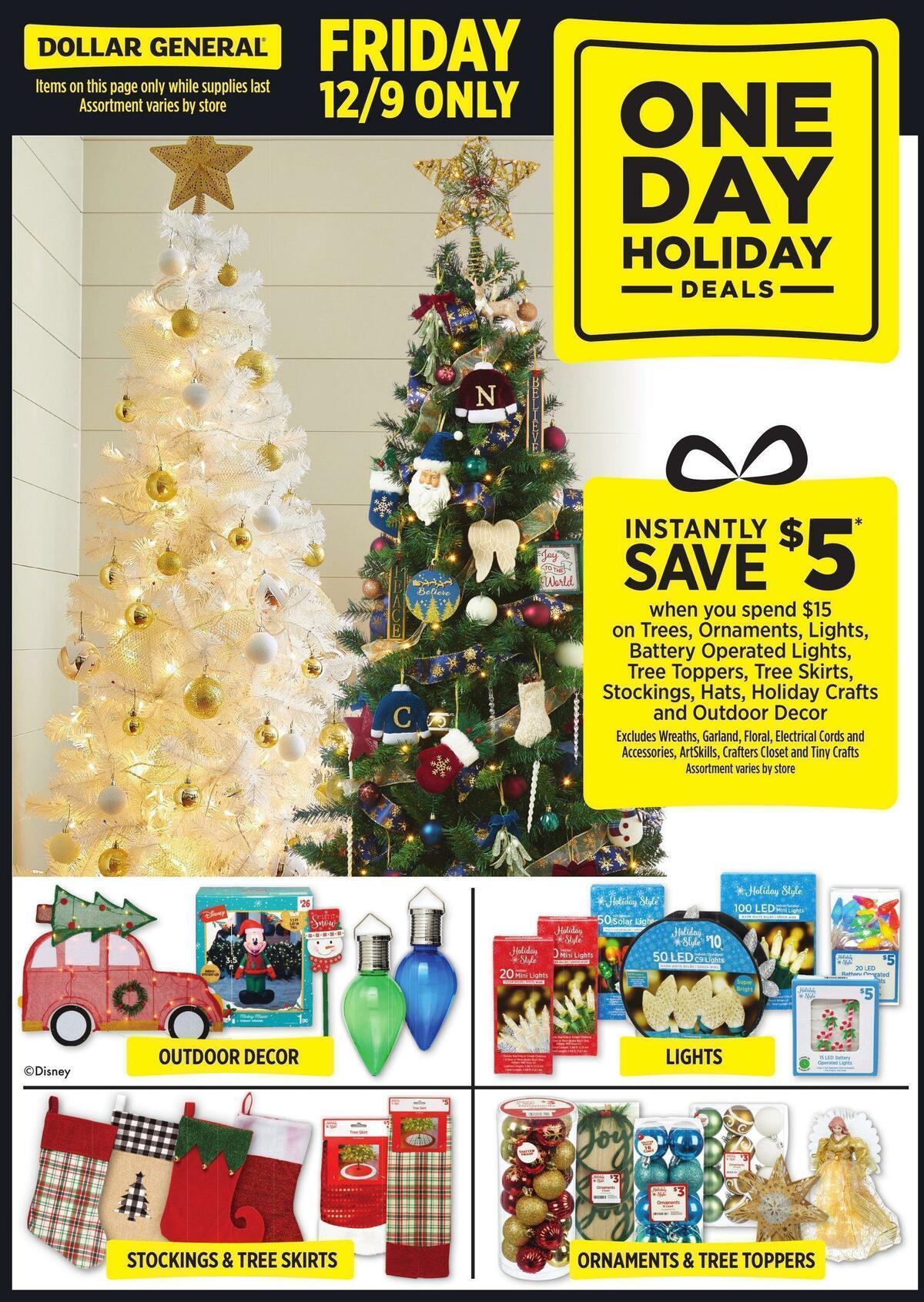 Dollar General One Day Holiday Weekly Ad from December 4