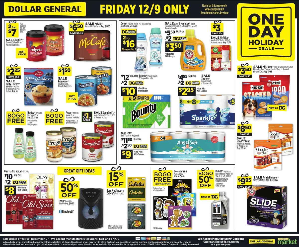 Dollar General One Day Holiday Weekly Ad from December 4