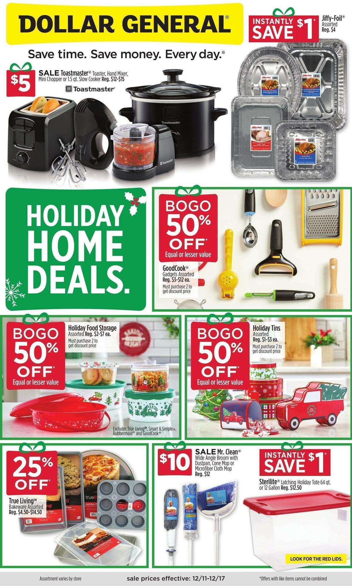 Dollar General Holiday Home Deals Weekly Ad from December 11