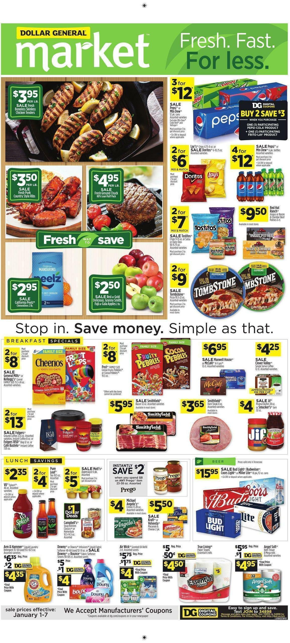 Dollar General Market Ad Weekly Ad from January 1