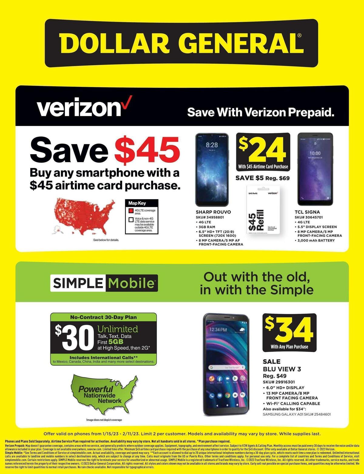Dollar General Weekly Wireless Specials Weekly Ad from January 15