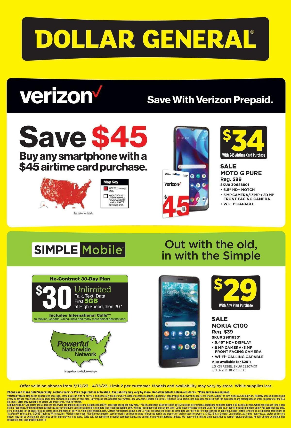 Dollar General Weekly Wireless Specials Weekly Ad from March 12