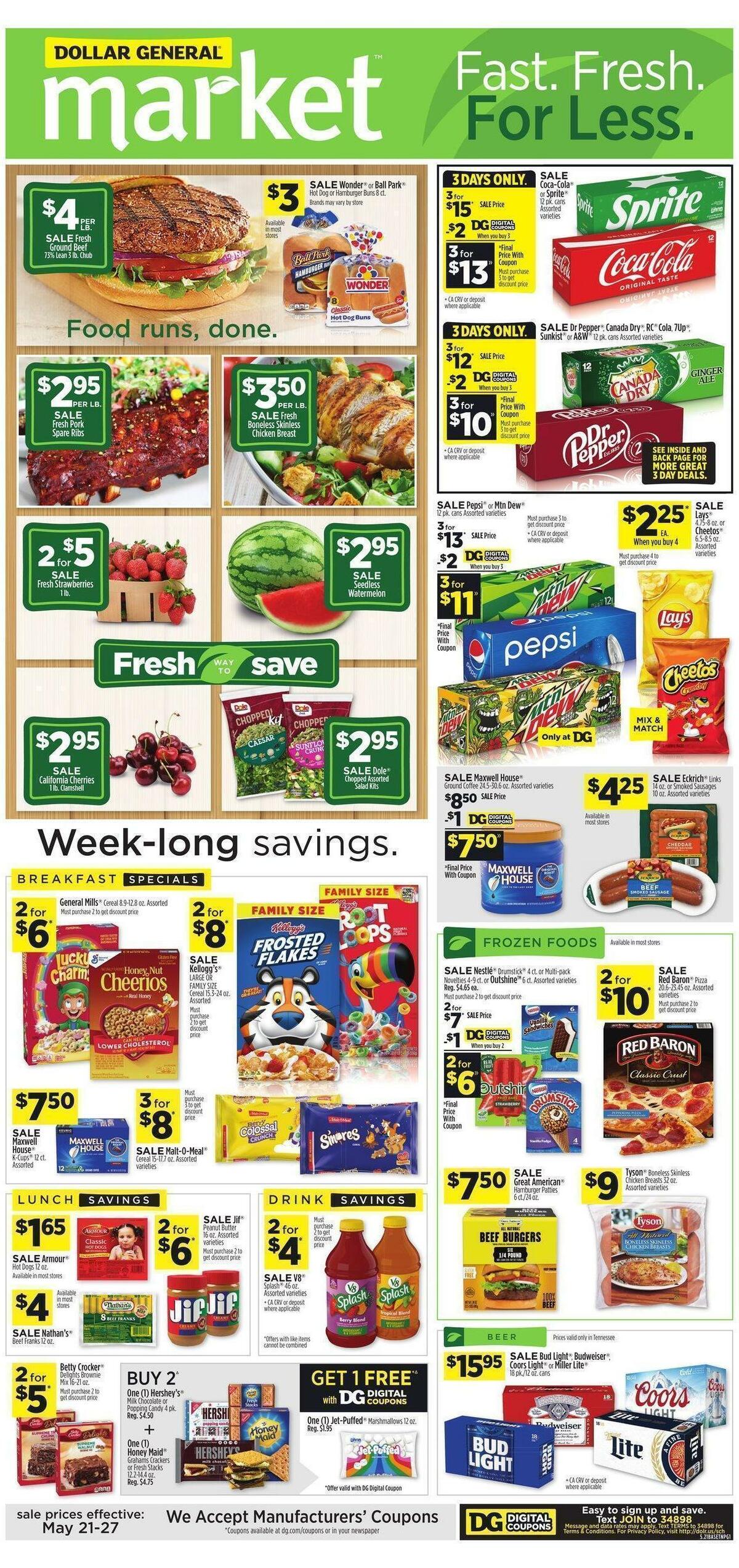 Dollar General Market Weekly Ad from May 21