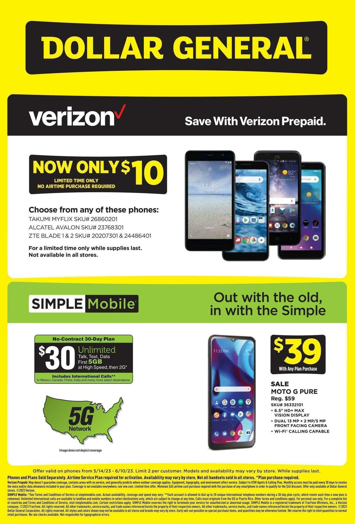 Dollar General Weekly Wireless Specials Weekly Ad from May 14