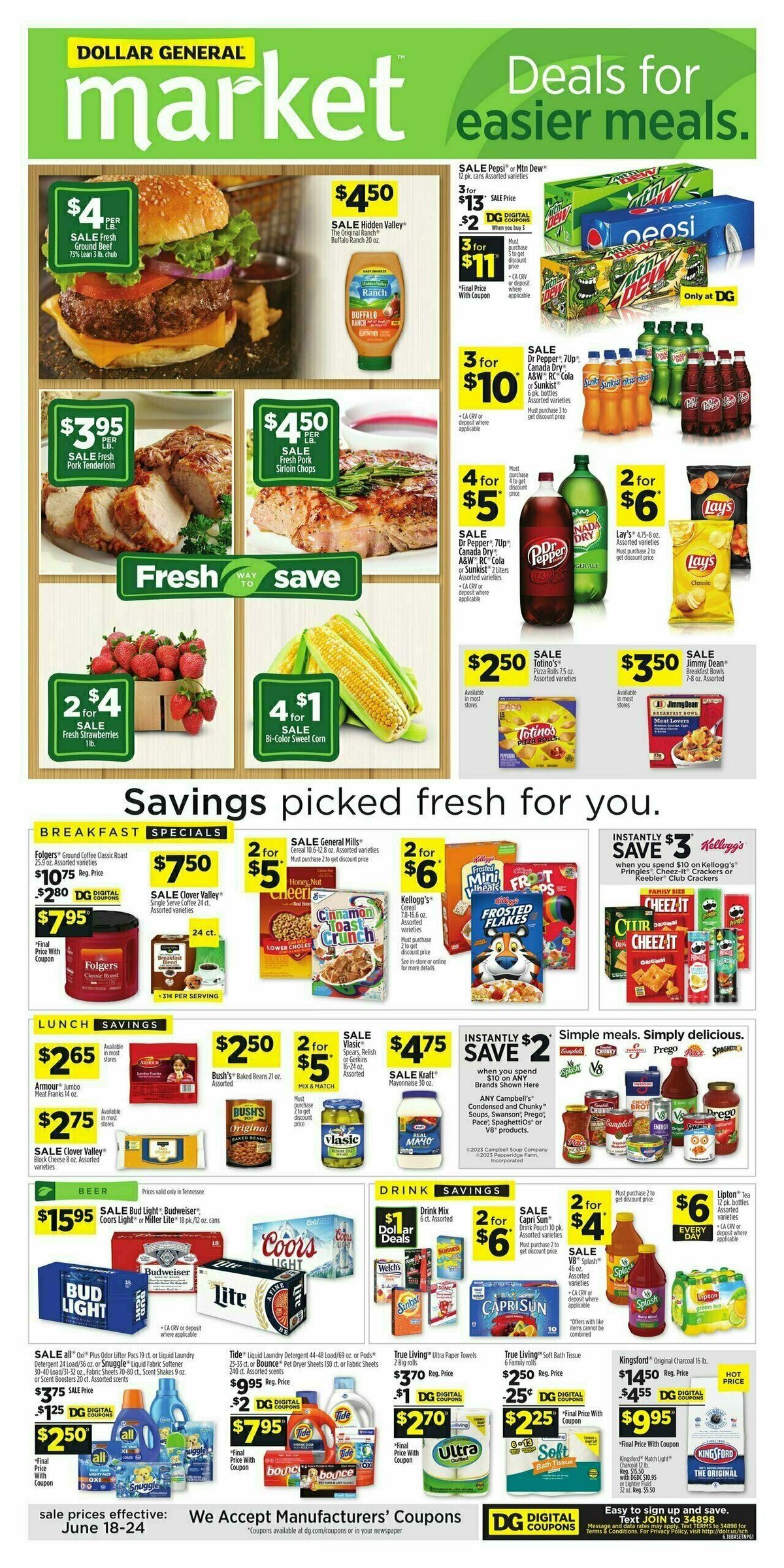 Dollar General Dollar General Market Weekly Ad from June 18