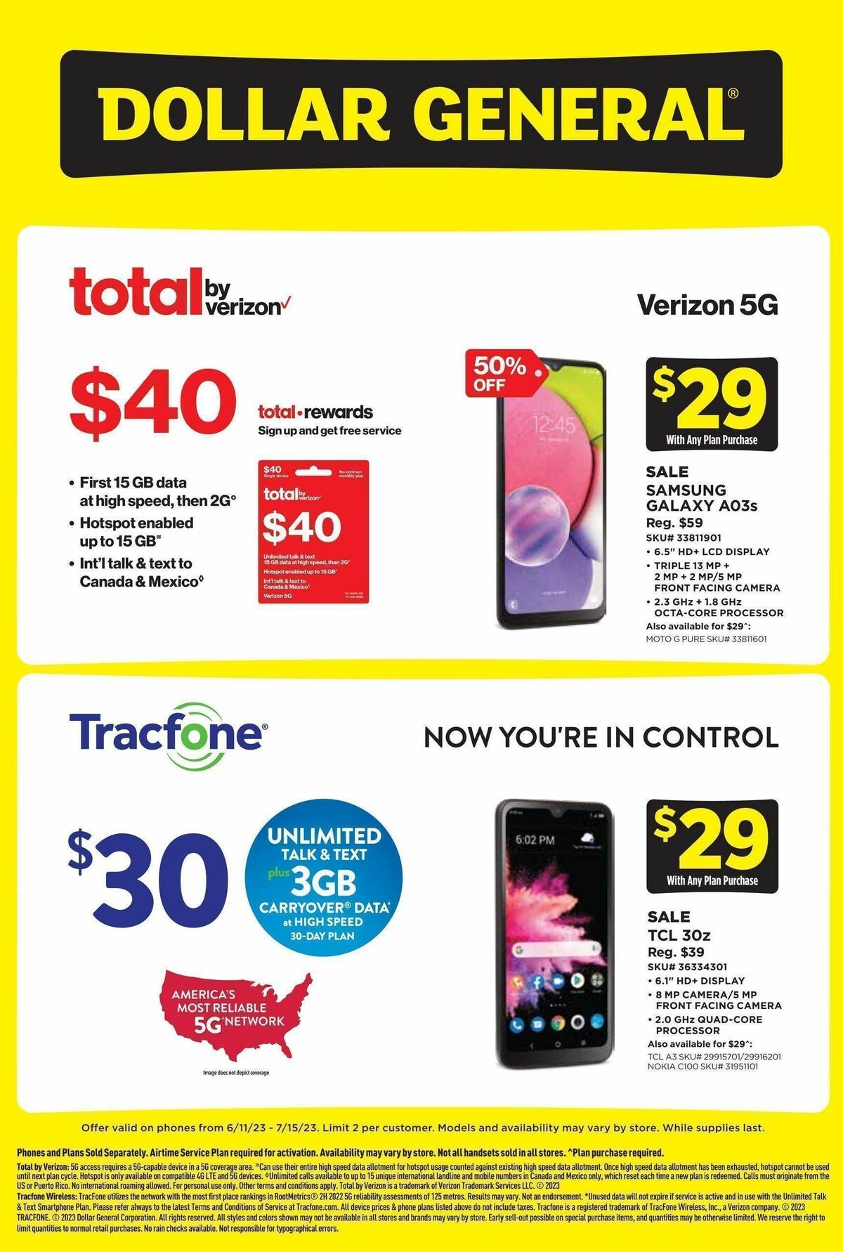 Dollar General Weekly Wireless Specials Weekly Ad from June 11