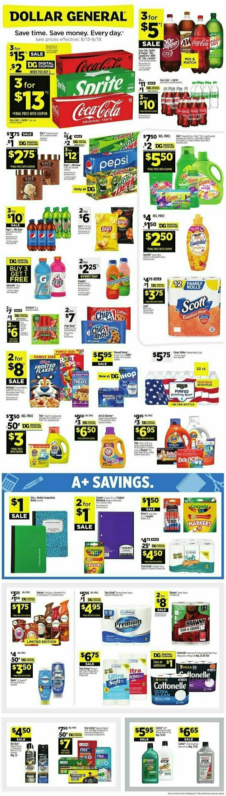 Dollar General Weekly Ad from August 13