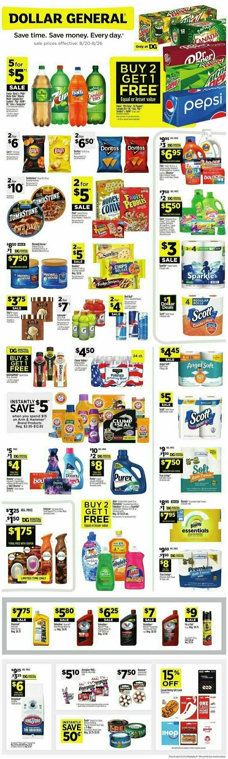 Dollar General Weekly Ad from August 20