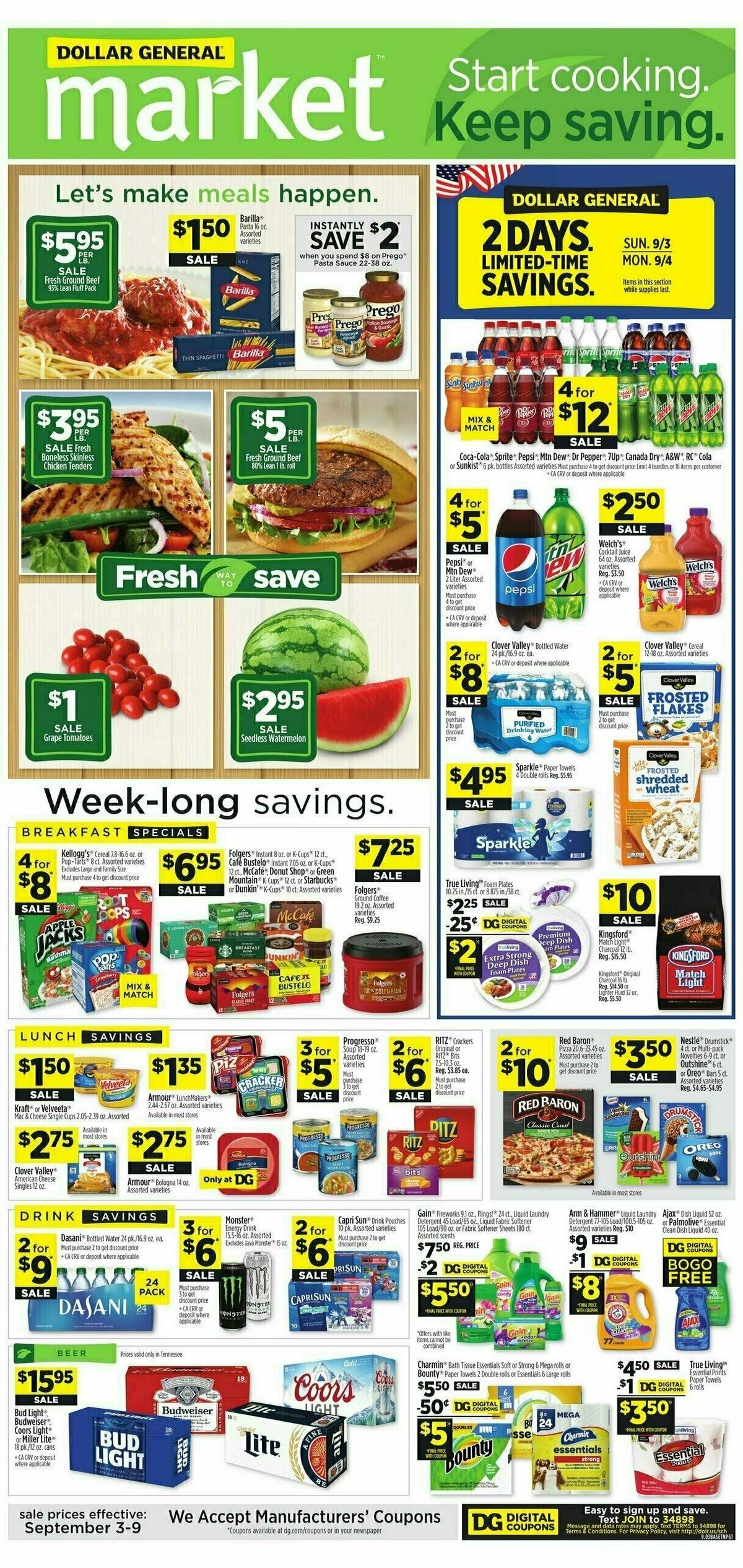 Dollar General Market Ad Weekly Ad from September 3