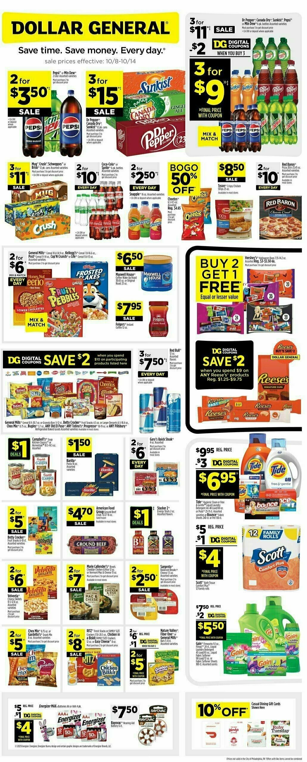 Dollar General Weekly Ad from October 8