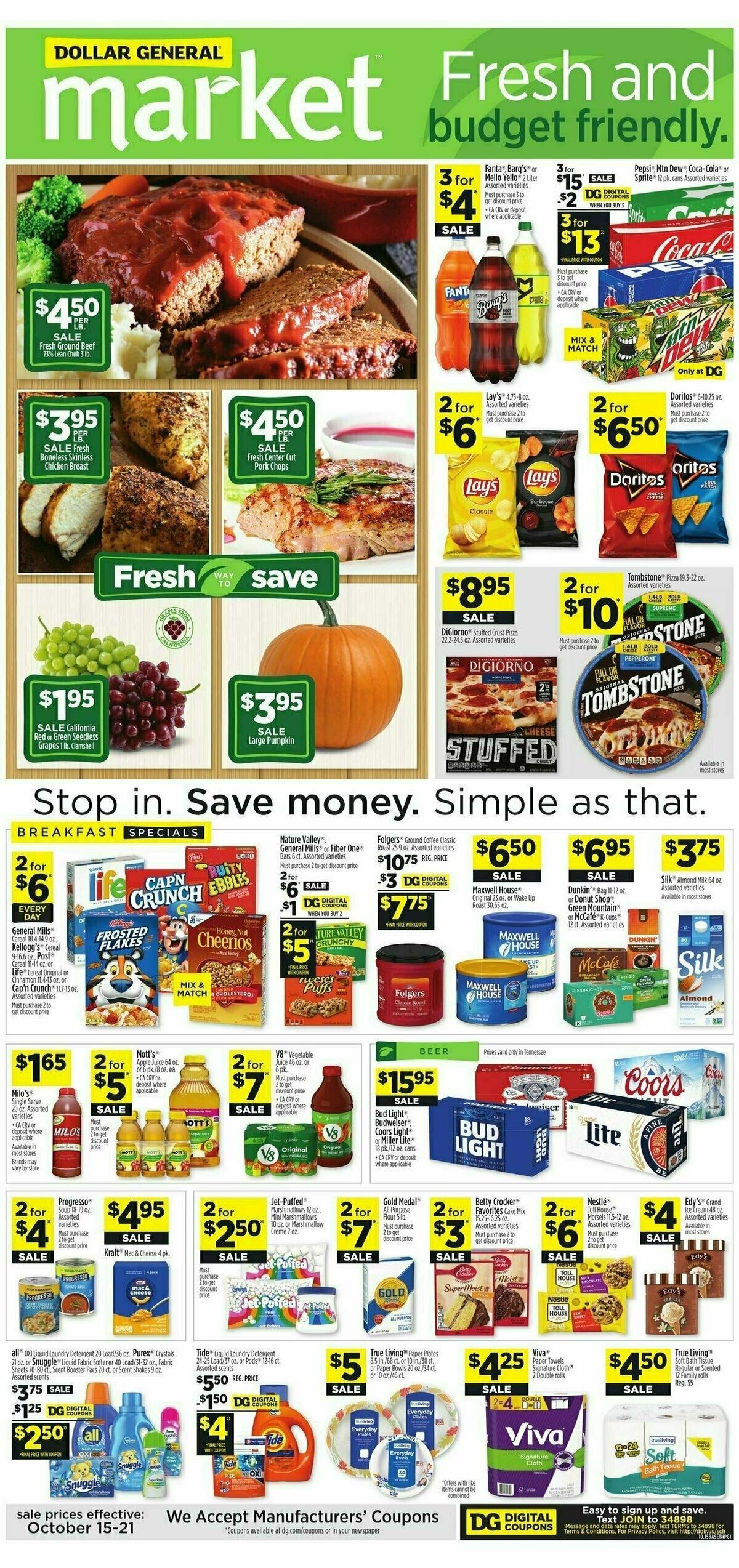 Dollar General Market Ad Weekly Ad from October 15