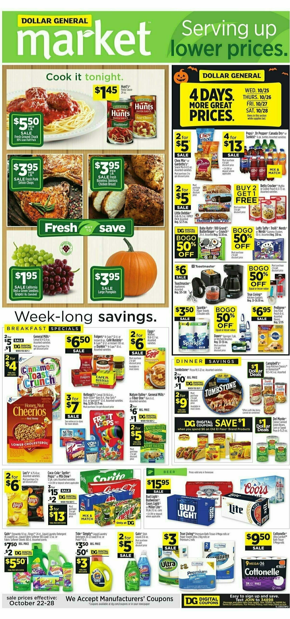 Dollar General Market Ad Weekly Ad from October 22