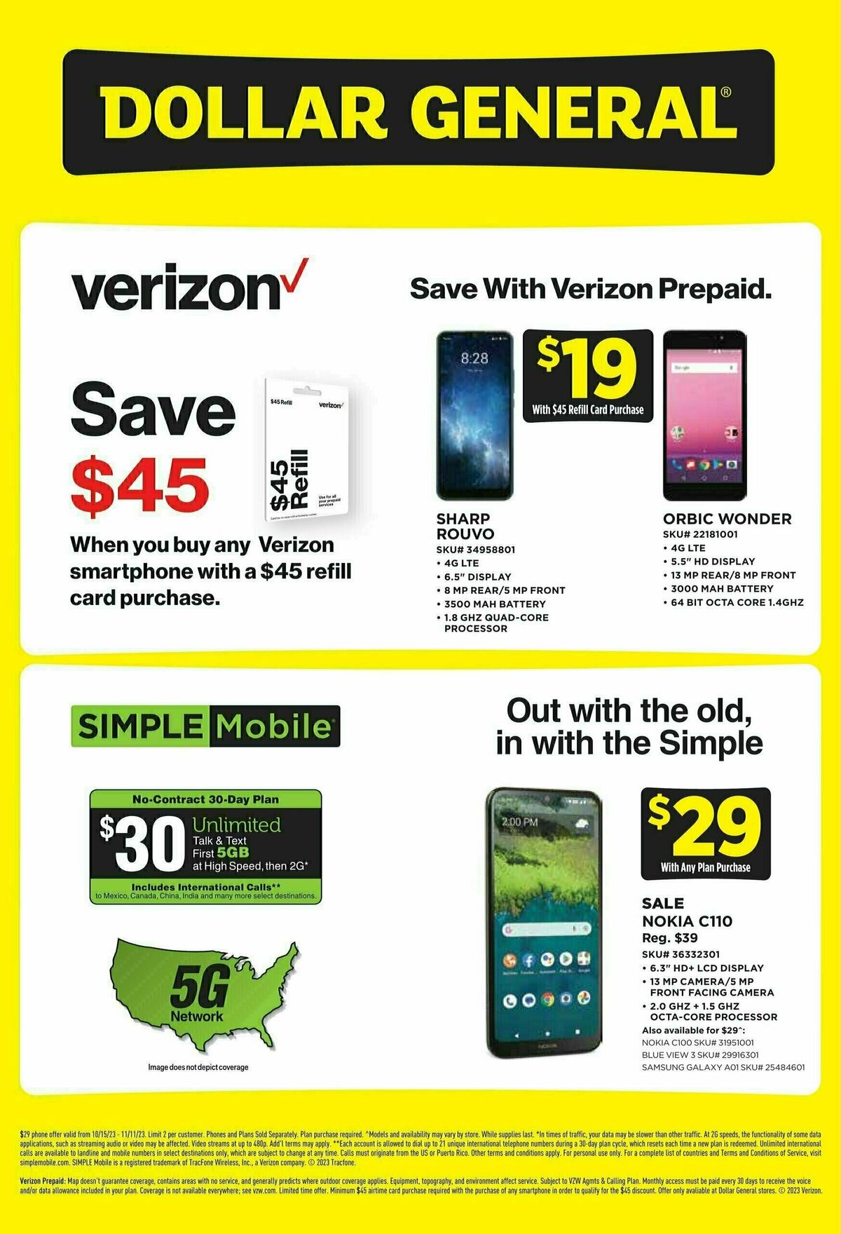 Dollar General Weekly Wireless Specials Weekly Ad from October 22