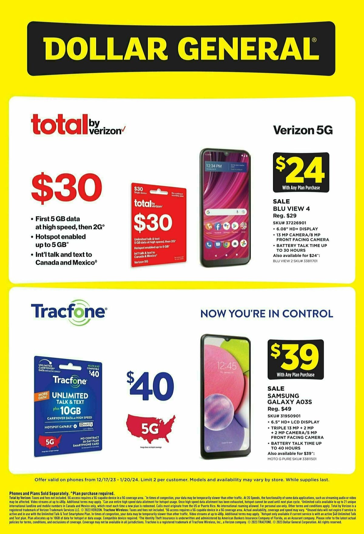 Dollar General Wireless Specials Weekly Ad from December 17