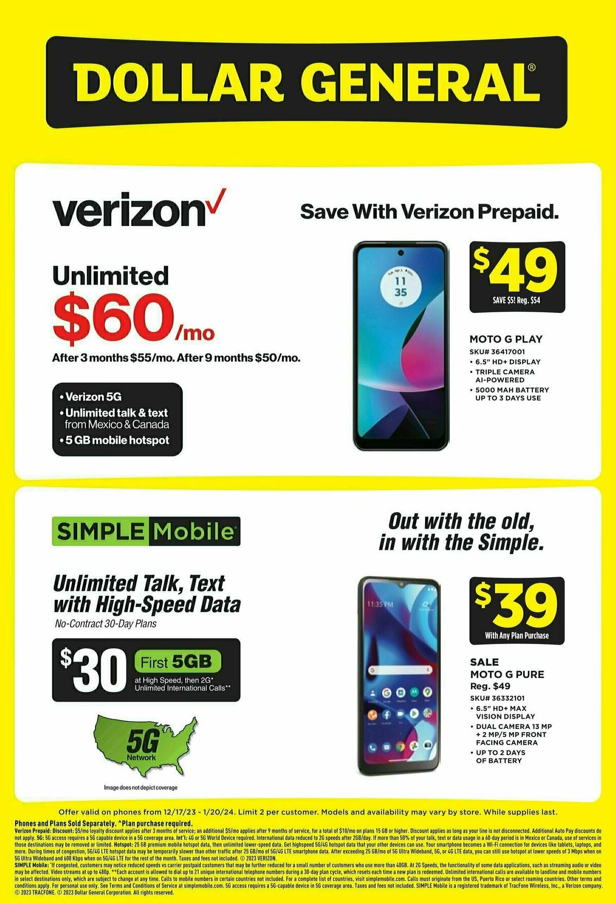 Dollar General Wireless Specials Weekly Ad from December 17