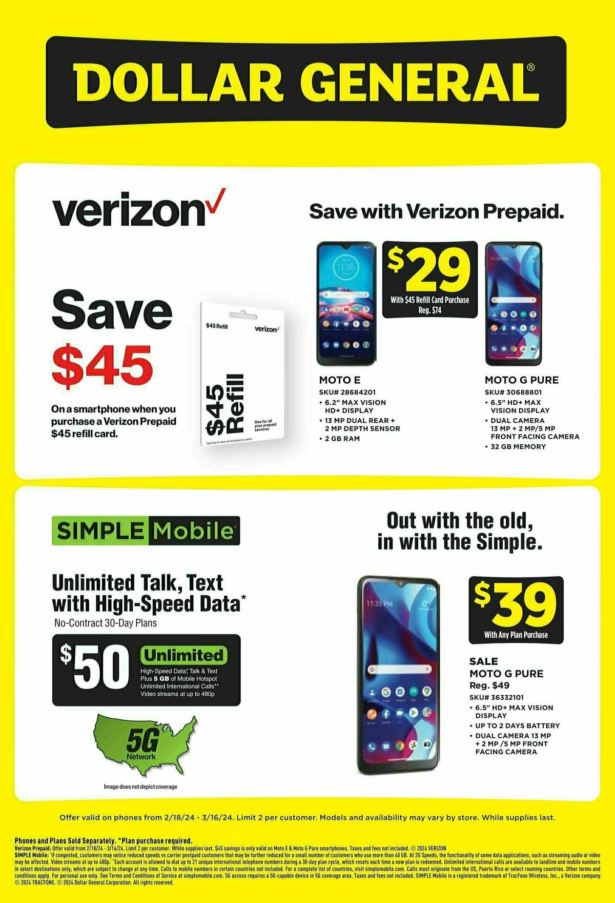 Dollar General Weekly Wireless Specials Weekly Ad from February 18