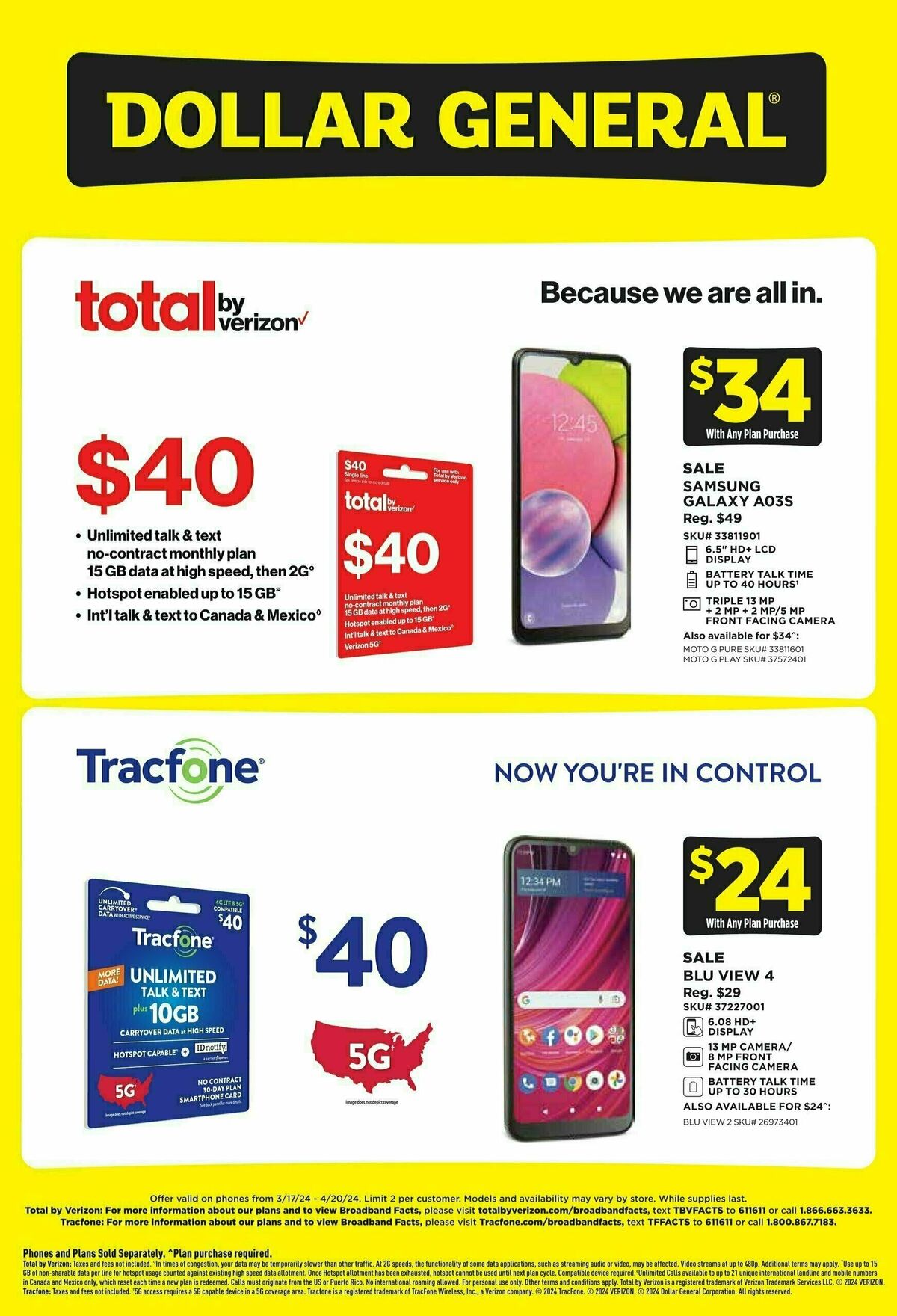 Dollar General Wireless Specials Weekly Ad from March 17