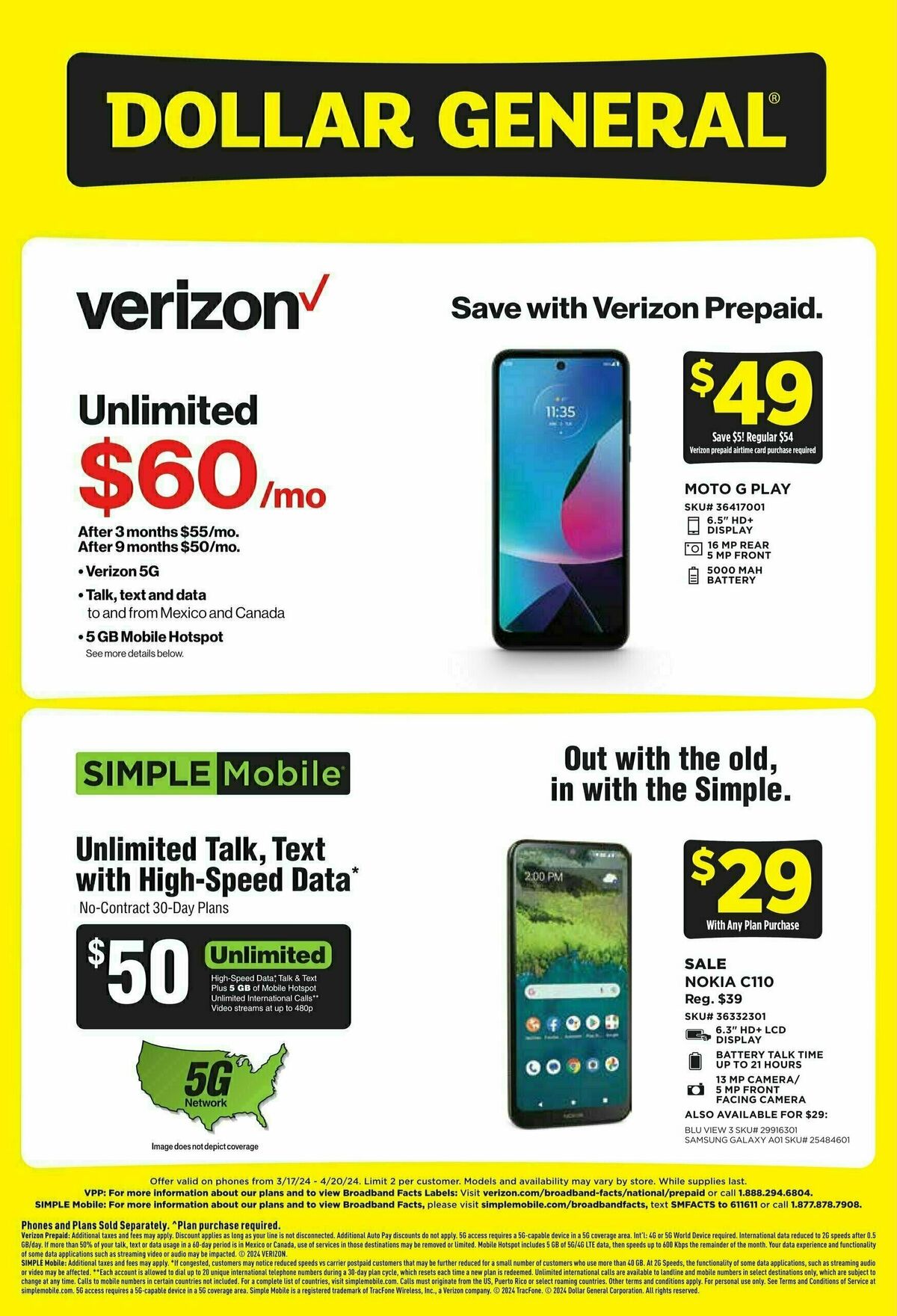 Dollar General Wireless Specials Weekly Ad from March 17