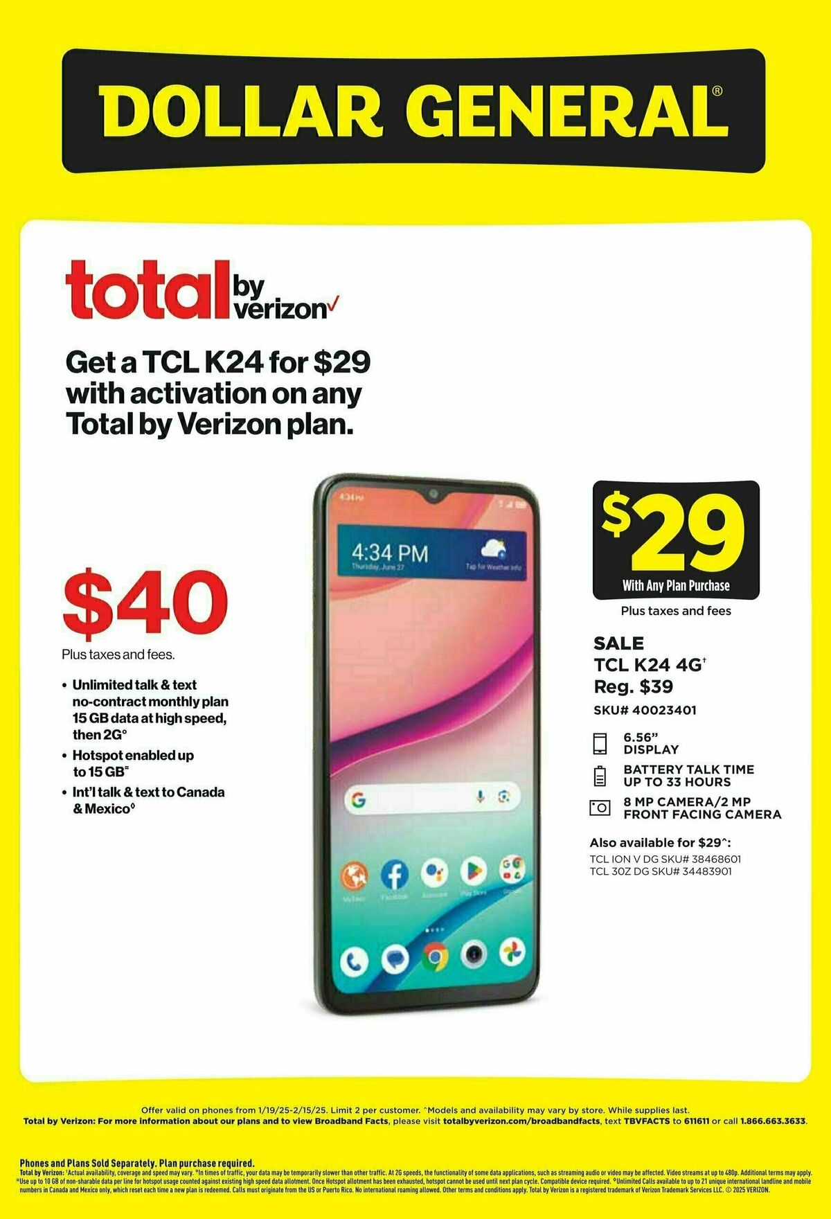 Dollar General Wireless Specials Weekly Ad from January 19