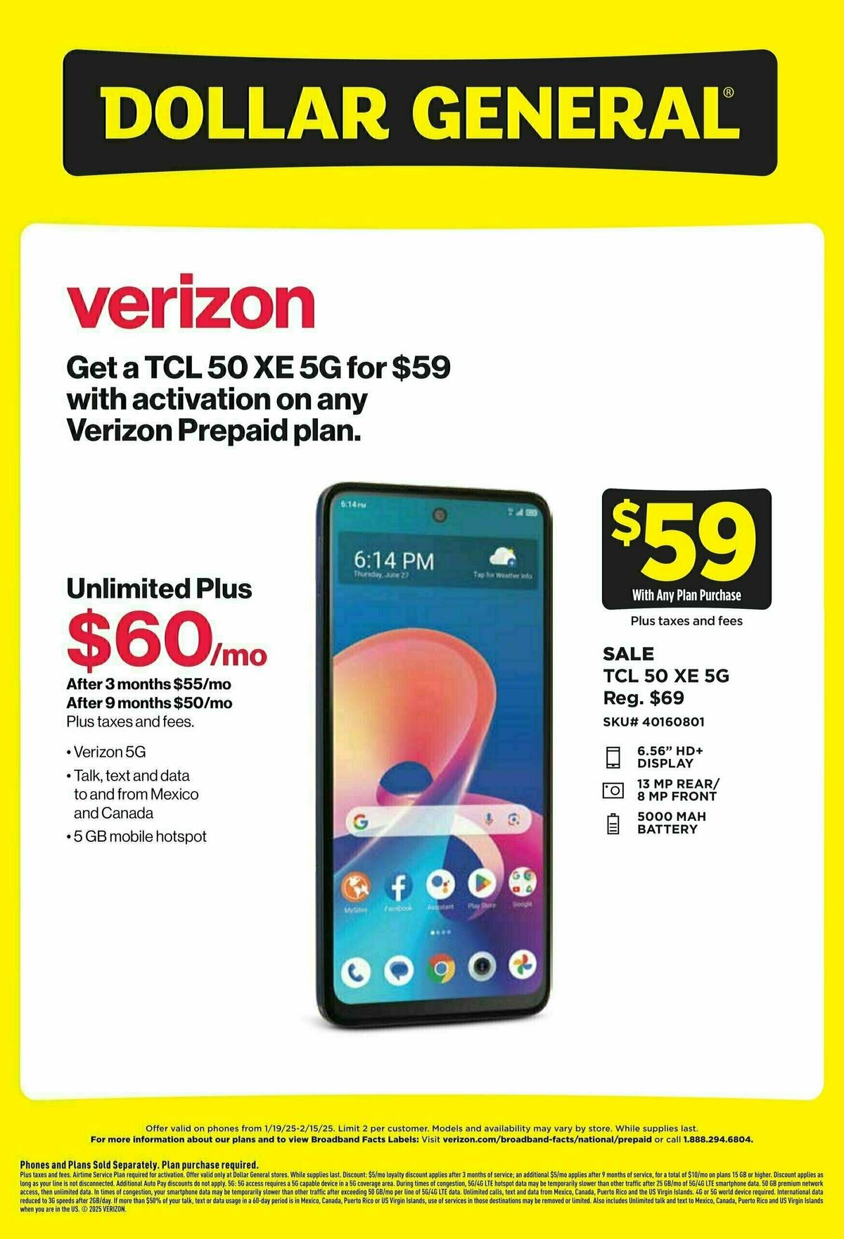Dollar General Wireless Specials Weekly Ad from January 19