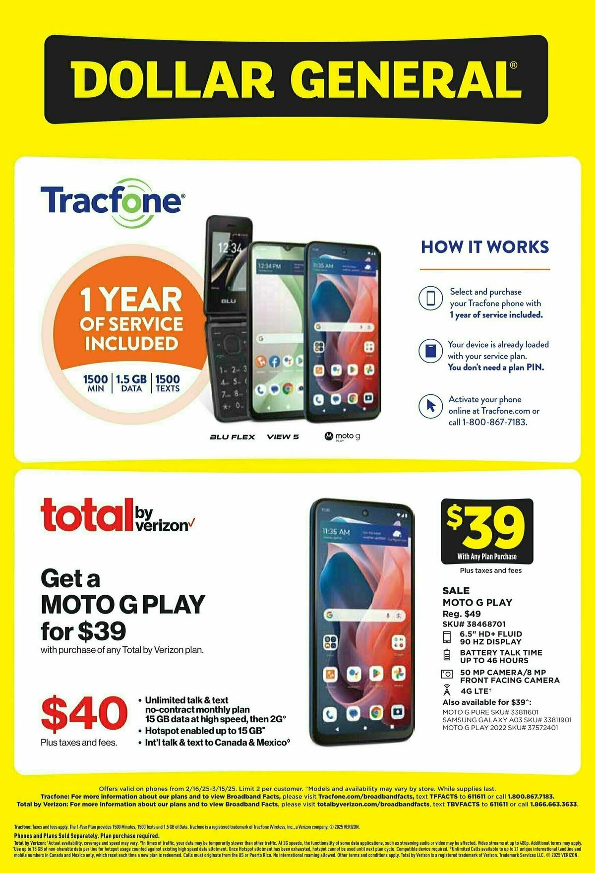 Dollar General Wireless Specials Weekly Ad from February 16