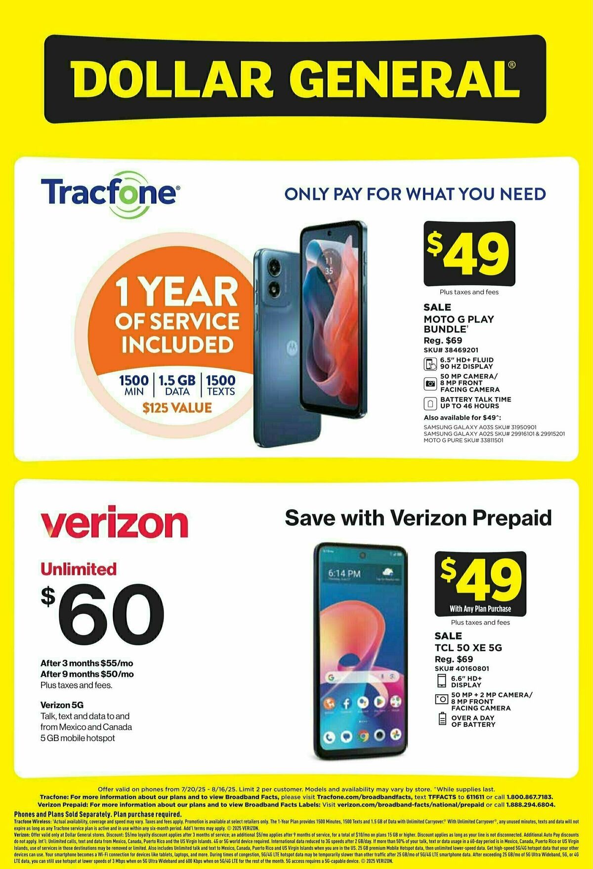 Dollar General Wireless Deals Weekly Ad from July 20