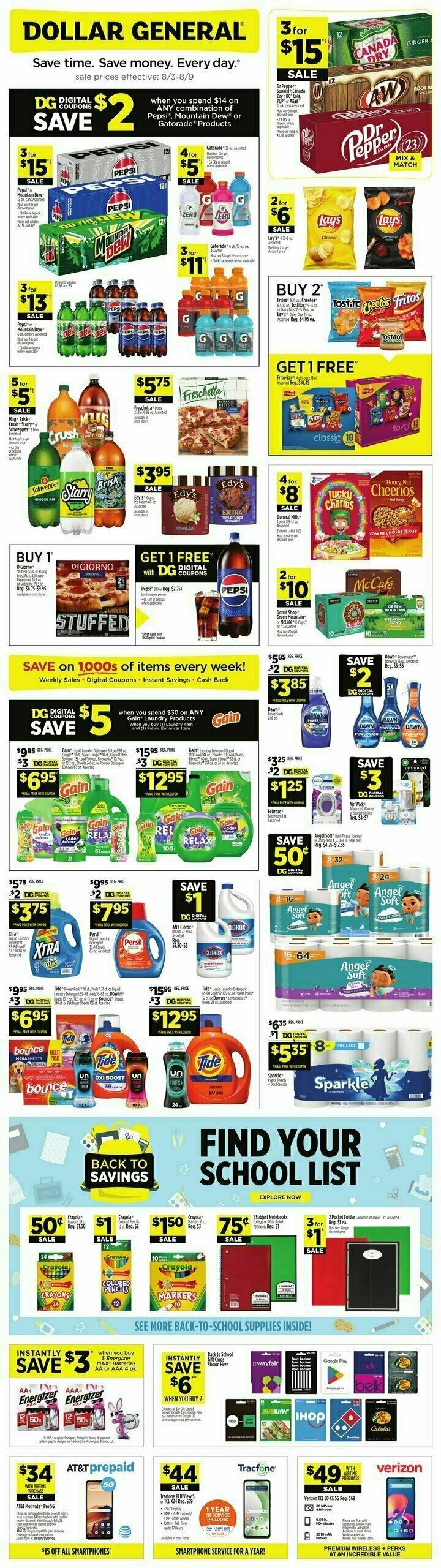 Dollar General Weekly Ad from August 3