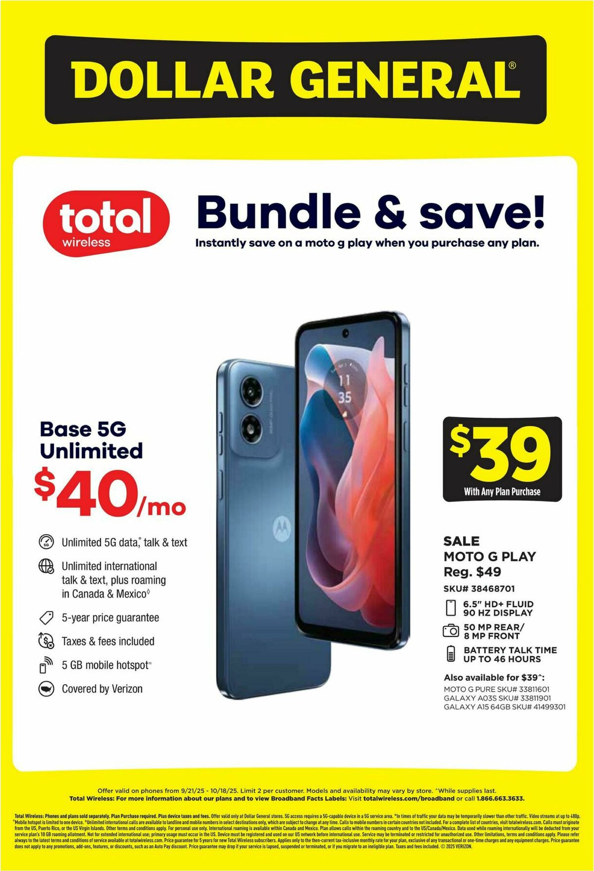 Dollar General Wireless Deals Weekly Ad from September 21