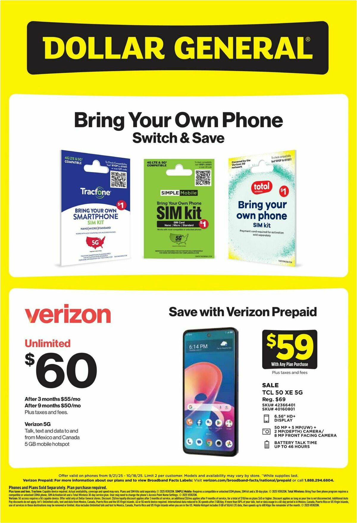 Dollar General Wireless Deals Weekly Ad from September 21