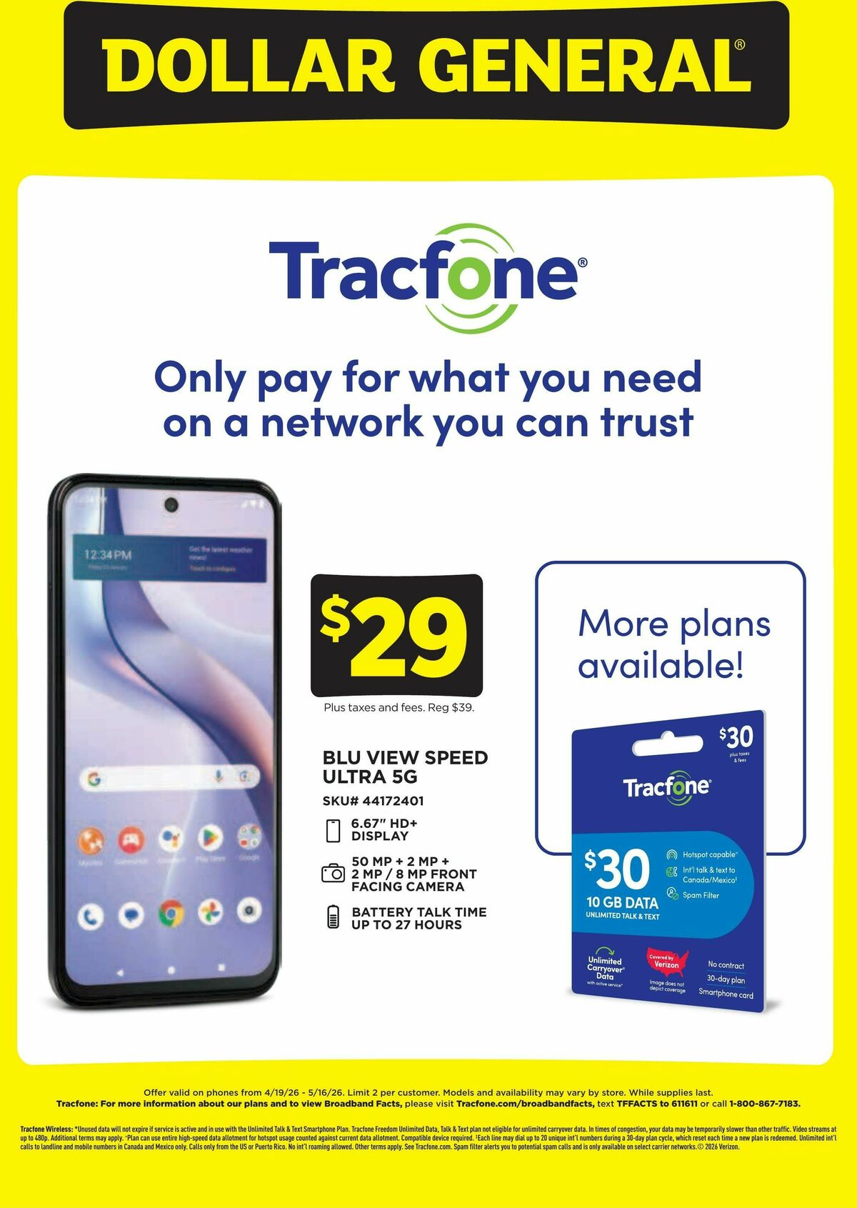 Dollar General Wireless Deals Weekly Ad from April 19